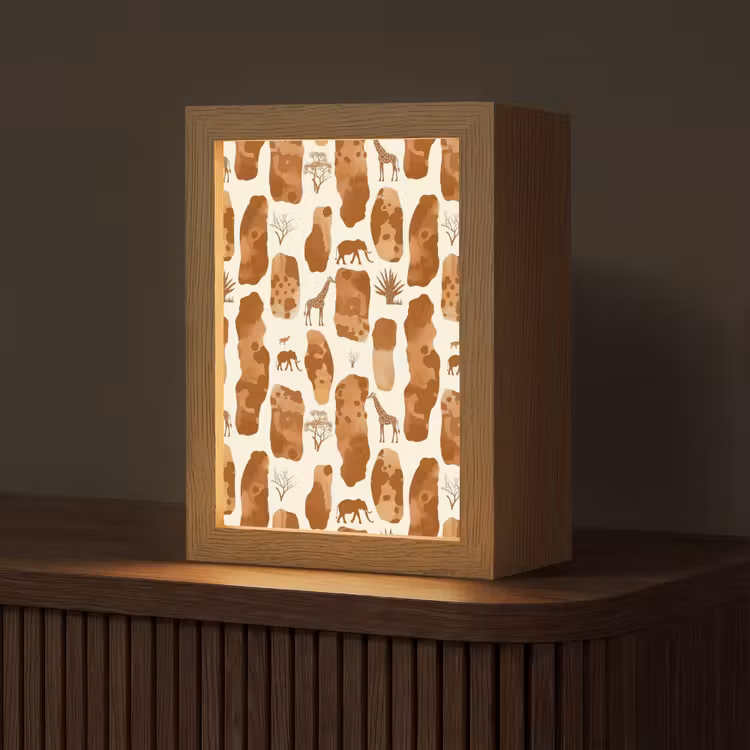 Gepersonaliseerde Lightbox - Terracotta - Safari - Dieren - Patroon — 1