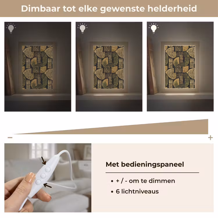 Gepersonaliseerde Lightbox - Zwart - Okergeel - Botanisch - Textuur — 8