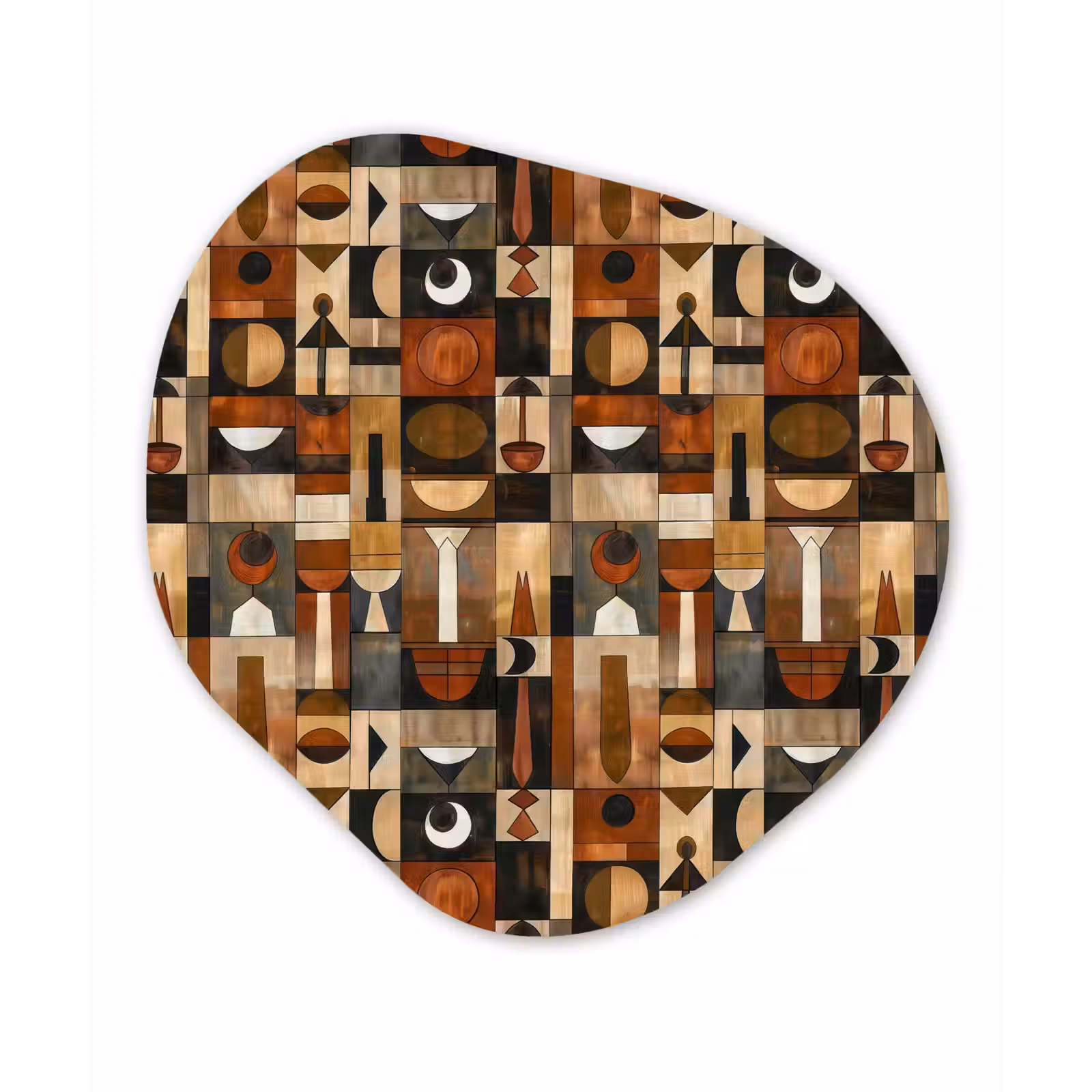 Organische schilderij - Aluminium - Terracotta - Geometrisch - Mid-Century - Patroon — 1