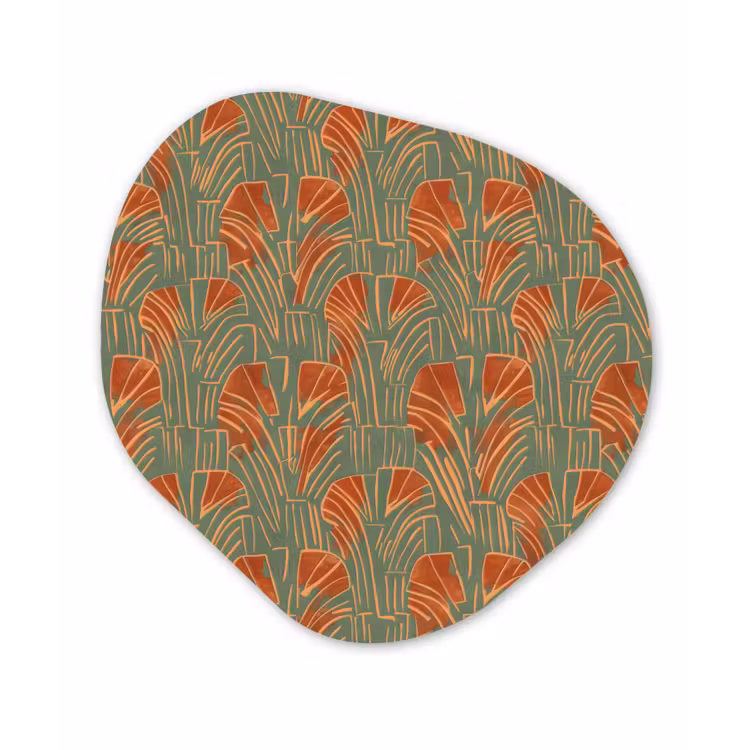 Organische schilderij - Aluminium - Groen - Terracotta - Deco - Waaiers — 1