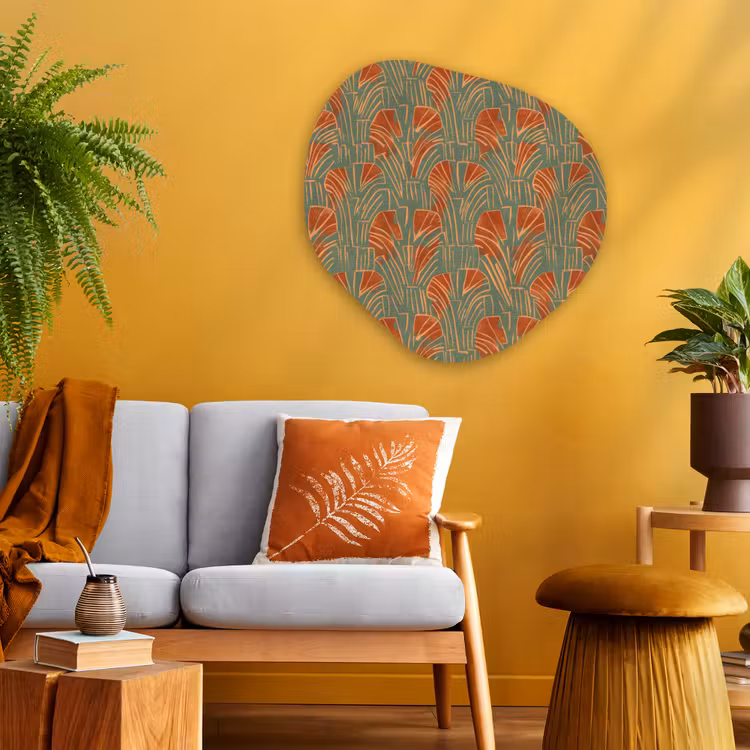 Organische schilderij - Aluminium - Groen - Terracotta - Deco - Waaiers — 3