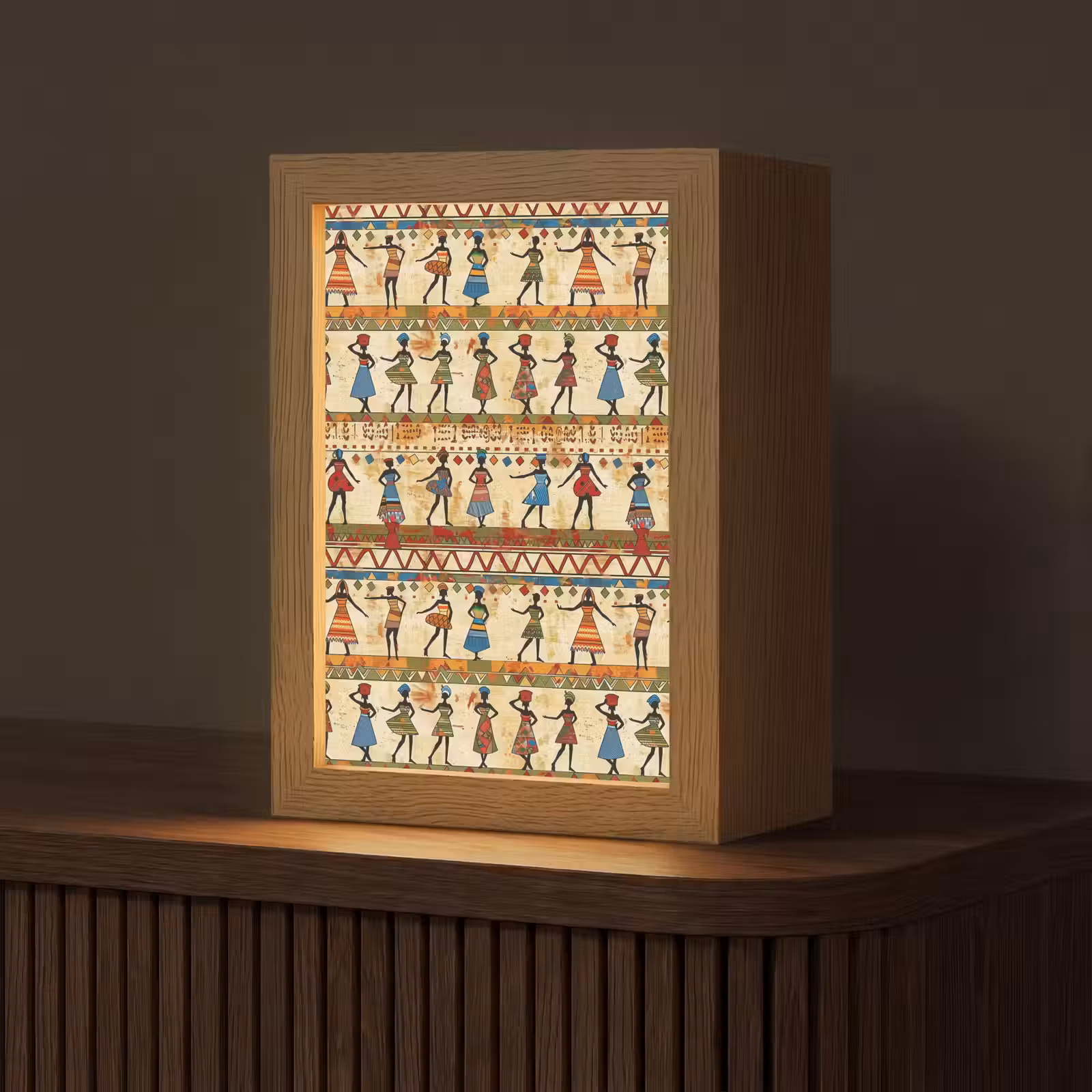 Gepersonaliseerde Lightbox - Kleurrijk - Afrikaans - Etnisch - Dansende Vrouwen - Patroon — 1