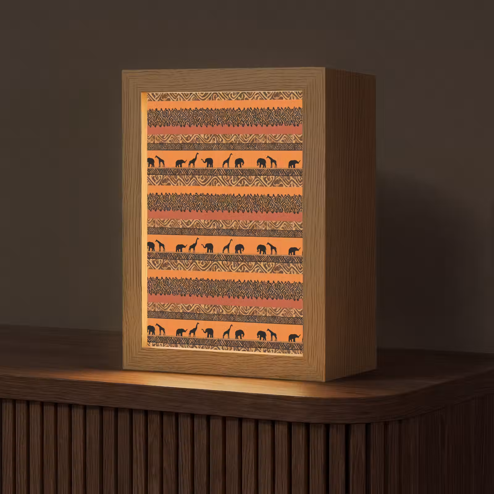 Gepersonaliseerde Lightbox - Oranje - Safari - Afrikaans - Dieren - Patroon — 1