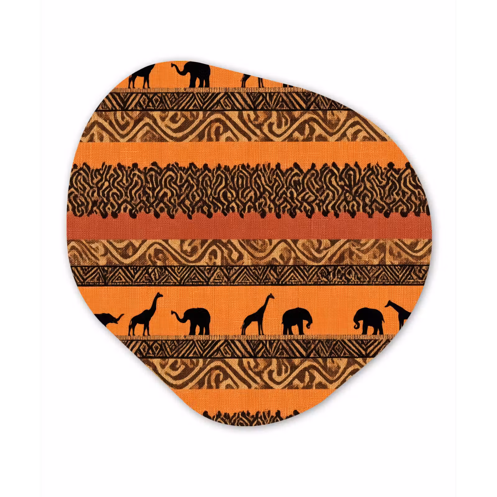 Organische schilderij - Aluminium - Oranje - Safari - Afrikaans - Dieren - Patroon — 1