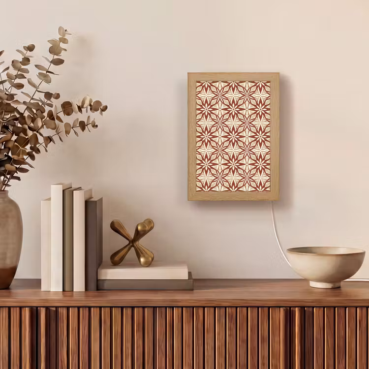 Gepersonaliseerde Lightbox - Bordeauxrood - Geometrisch - Tegel - Patroon — 4
