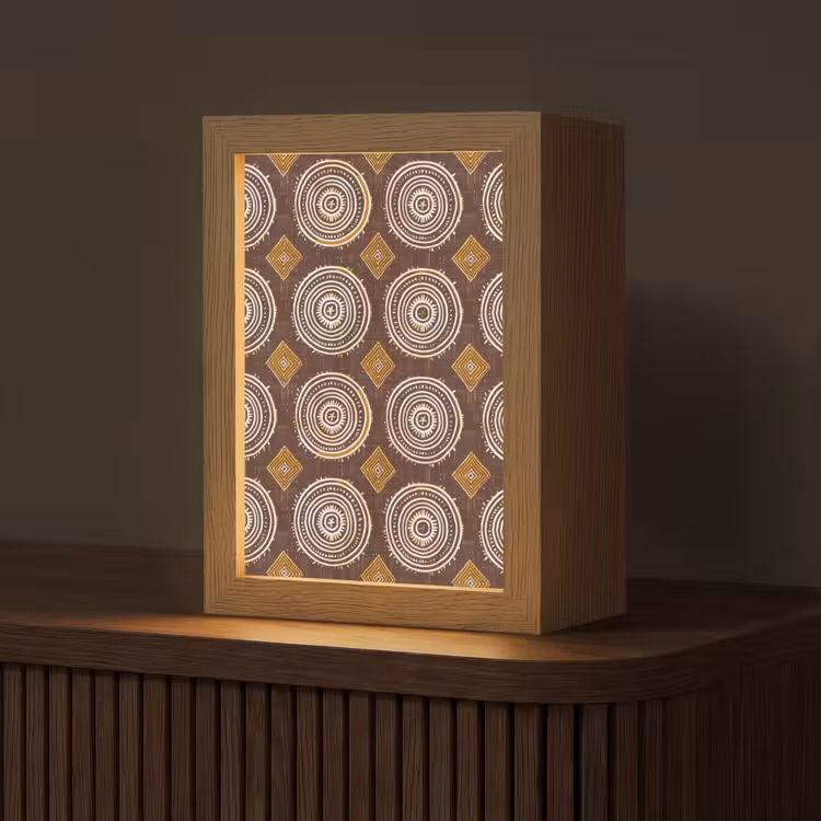 Gepersonaliseerde Lightbox - Chocoladebruin - Etnisch - Tribaal - Cirkels - Patroon — 1