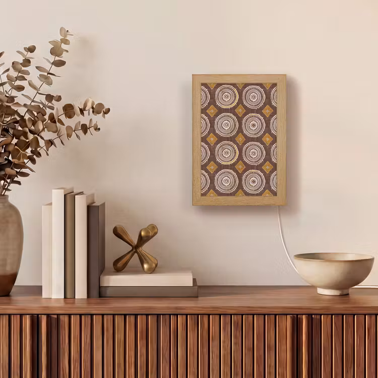 Gepersonaliseerde Lightbox - Chocoladebruin - Etnisch - Tribaal - Cirkels - Patroon — 4