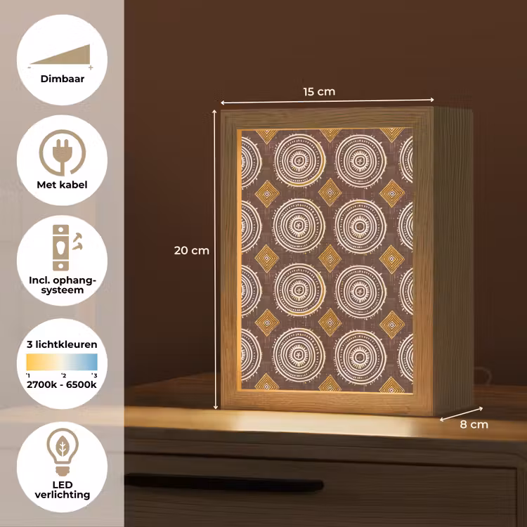 Gepersonaliseerde Lightbox - Chocoladebruin - Etnisch - Tribaal - Cirkels - Patroon — 7