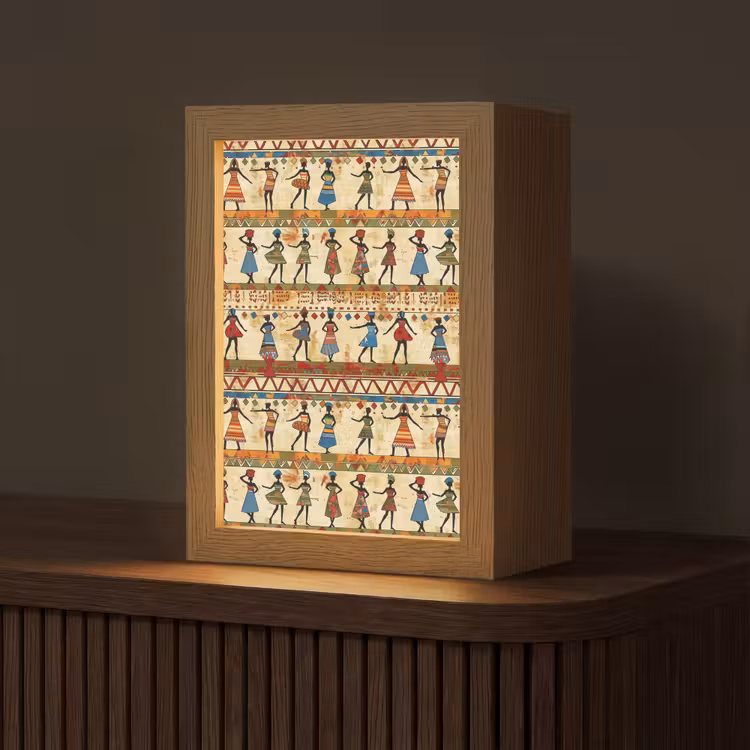 Gepersonaliseerde Lightbox - Kleurrijk - Afrikaans - Etnisch - Dansende Vrouwen - Patroon — 1