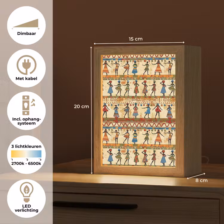 Gepersonaliseerde Lightbox - Kleurrijk - Afrikaans - Etnisch - Dansende Vrouwen - Patroon — 7