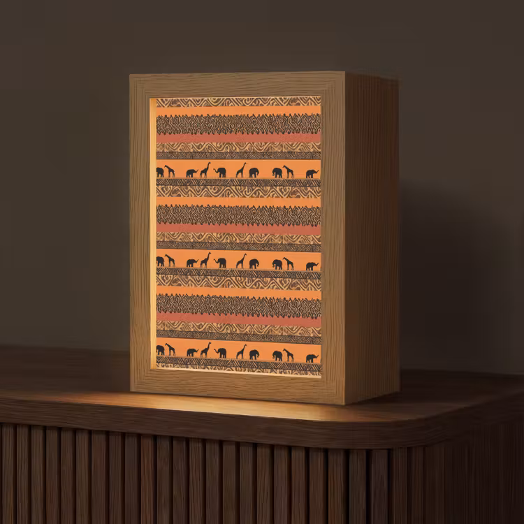 Gepersonaliseerde Lightbox - Oranje - Safari - Afrikaans - Dieren - Patroon — 1