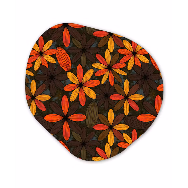 Organische schilderij - Aluminium - Oranje - Retro - Bloemen - Herfst — 1
