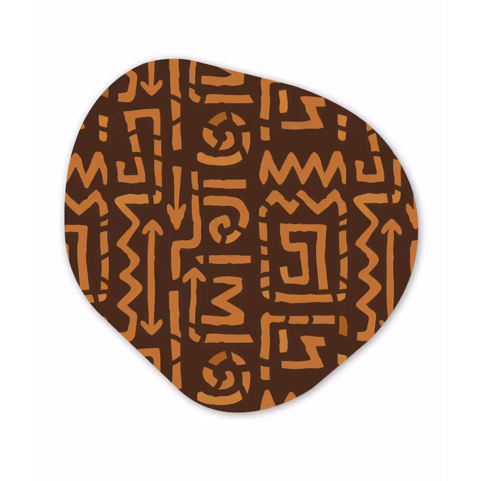Organisch schilderij - Forex - Chocoladebruin - Etnisch - Tribaal - Symbolen — 1