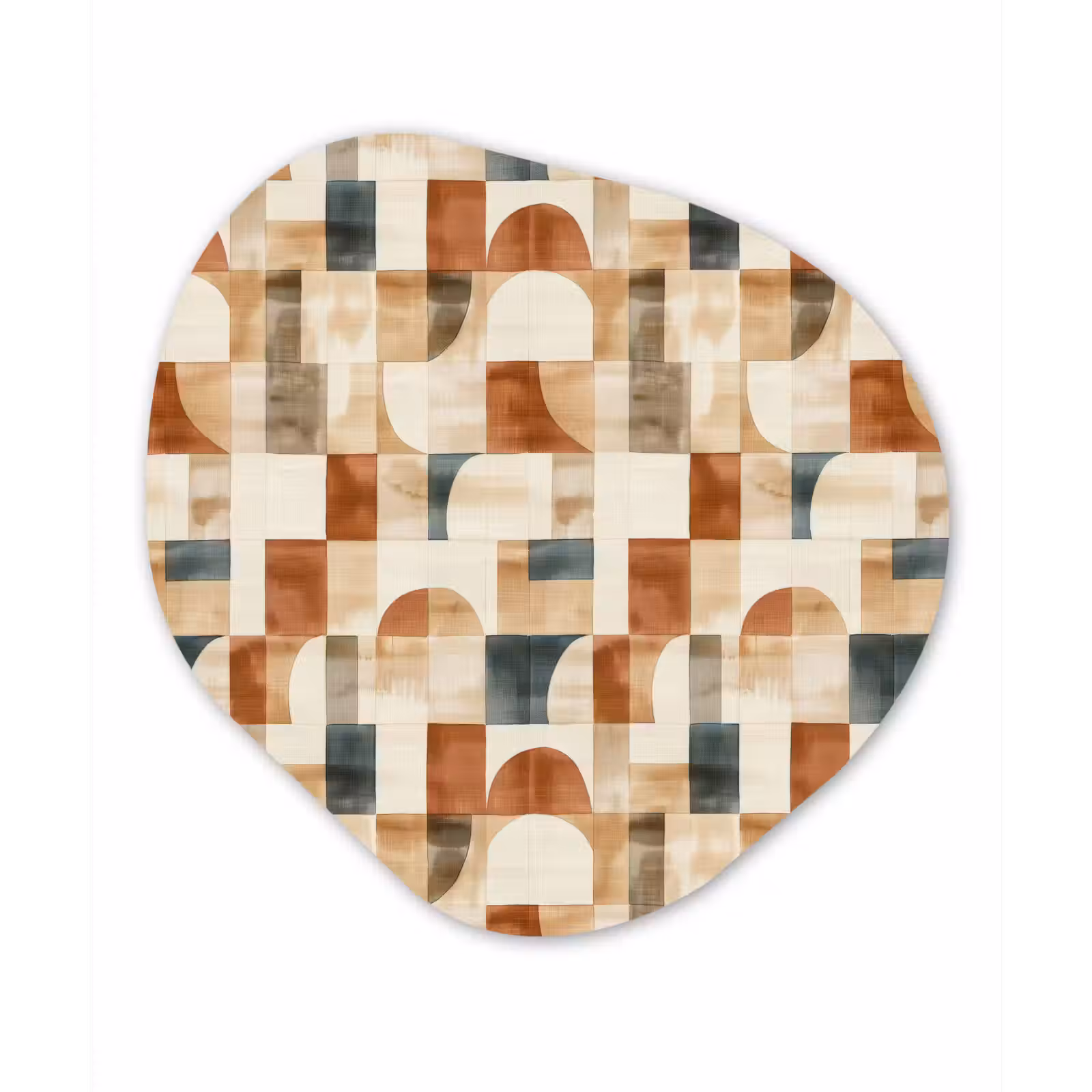 Organisch schilderij - Forex - Terracotta - Geometrisch - Aquarel - Textuur — 1