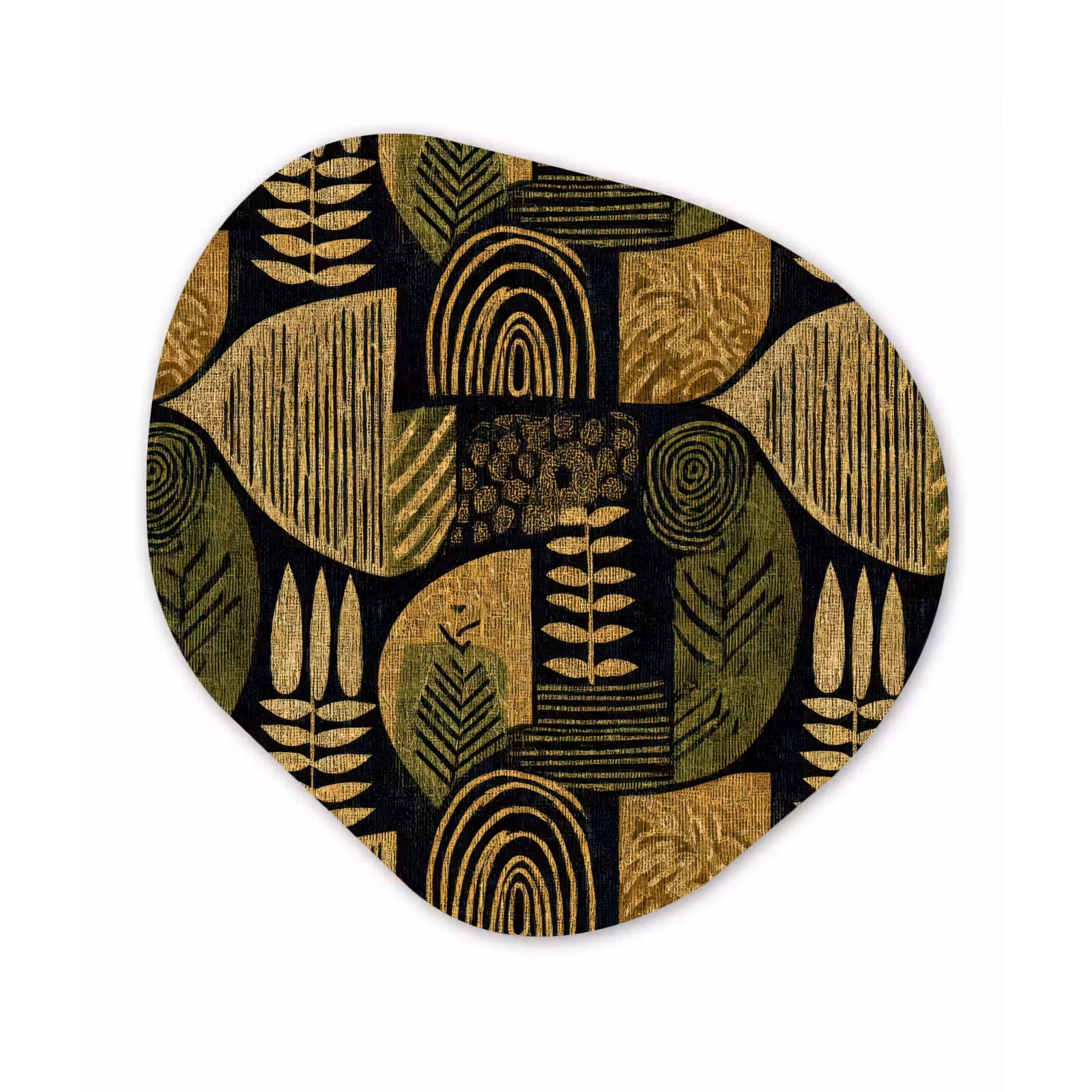 Organisch schilderij - Forex - Zwart - Okergeel - Botanisch - Textuur — 1
