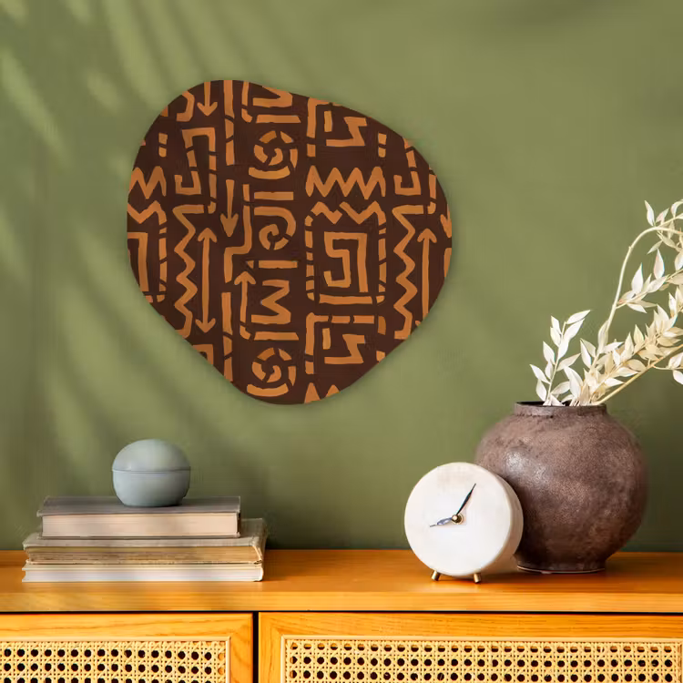 Organisch schilderij - Forex - Chocoladebruin - Etnisch - Tribaal - Symbolen — 2