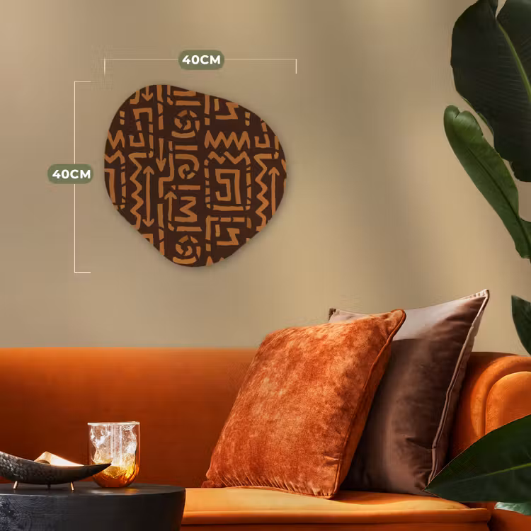 Organisch schilderij - Forex - Chocoladebruin - Etnisch - Tribaal - Symbolen — 4