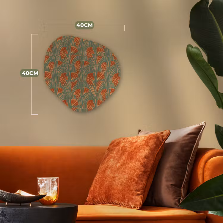 Organisch schilderij - Forex - Groen - Terracotta - Deco - Waaiers — 4