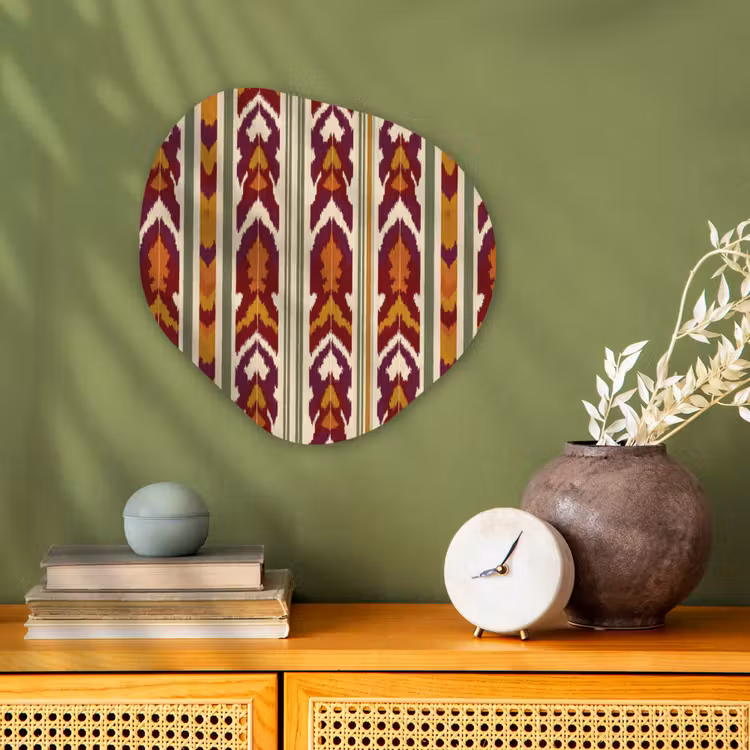 Organisch schilderij - Forex - Ikat - Bordeauxrood - Etnisch - Patroon — 2