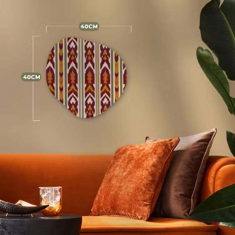 Organisch schilderij - Forex - Ikat - Bordeauxrood - Etnisch - Patroon — 4