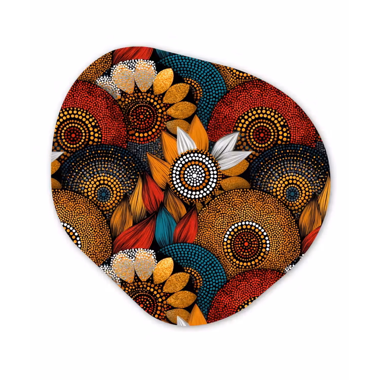 Organisch schilderij - Forex - Kleurrijk - Aboriginal - Dot Painting - Botanisch - Patroon — 1