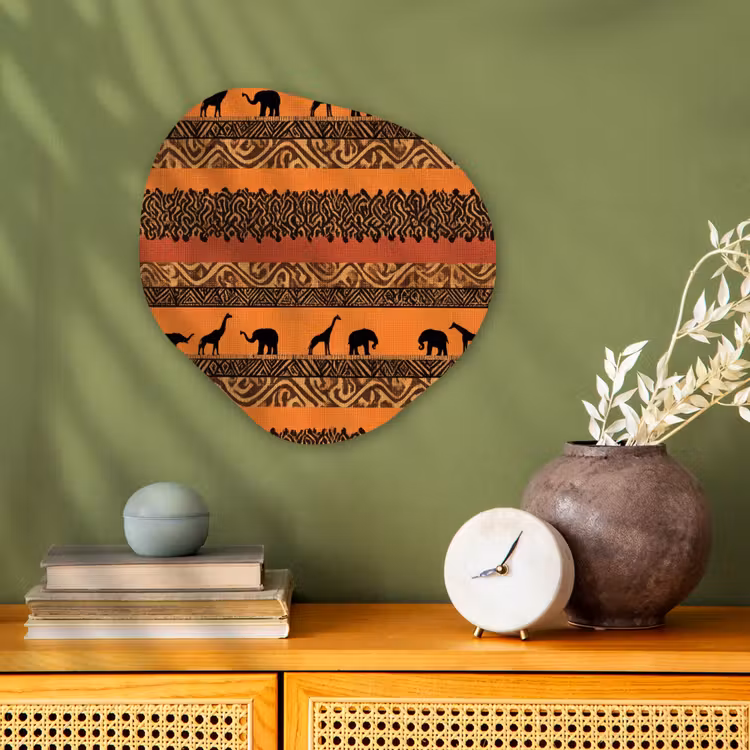Organisch schilderij - Forex - Oranje - Safari - Afrikaans - Dieren - Patroon — 2