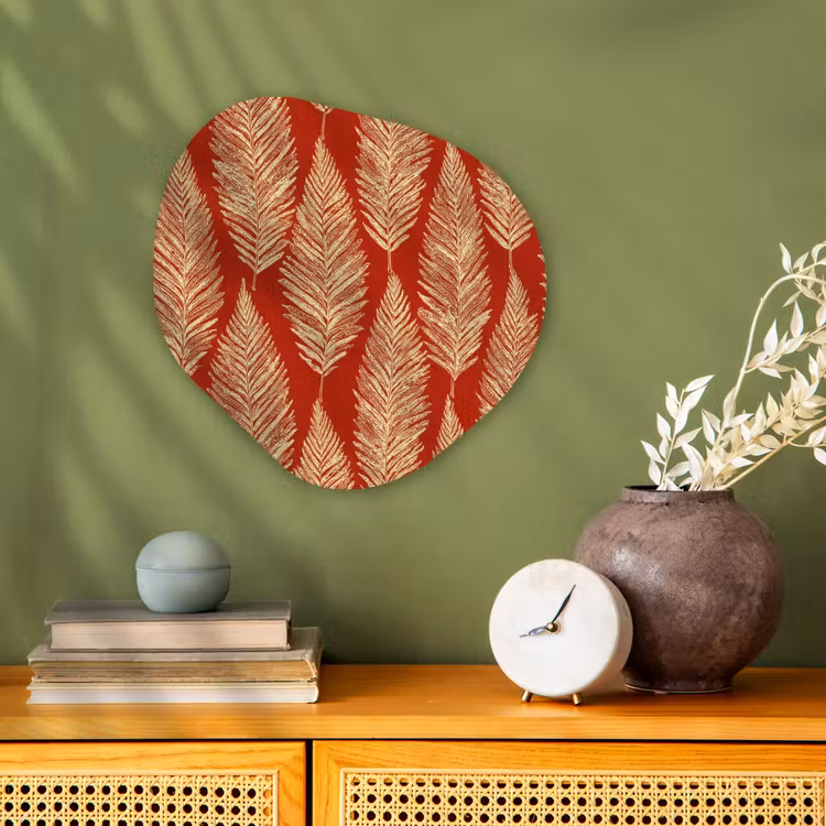 Organisch schilderij - Forex - Rood - Botanisch - Varen - Patroon — 2