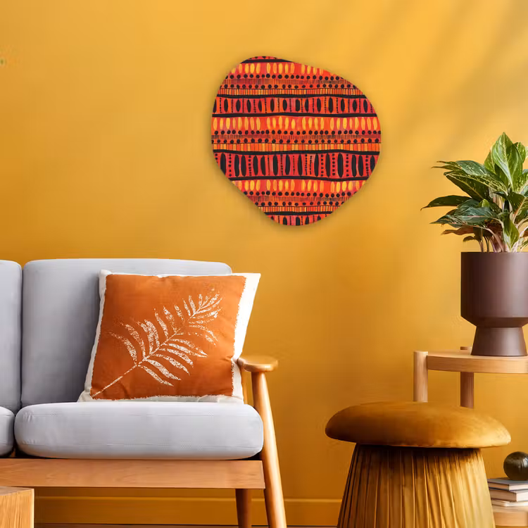Organisch schilderij - Forex - Rood - Oranje - Etnisch - Expressief - Patroon — 3