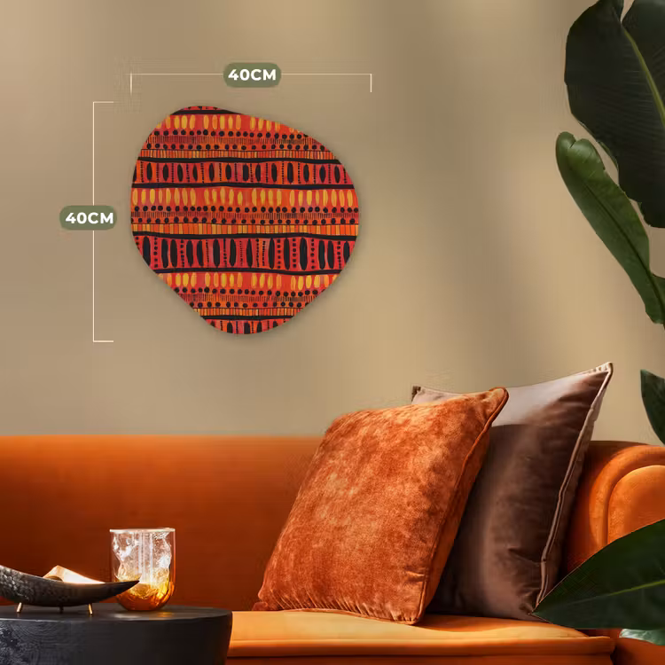 Organisch schilderij - Forex - Rood - Oranje - Etnisch - Expressief - Patroon — 4