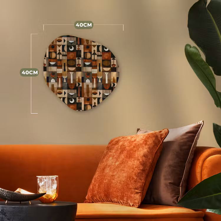 Organisch schilderij - Forex - Terracotta - Geometrisch - Mid-Century - Patroon — 4