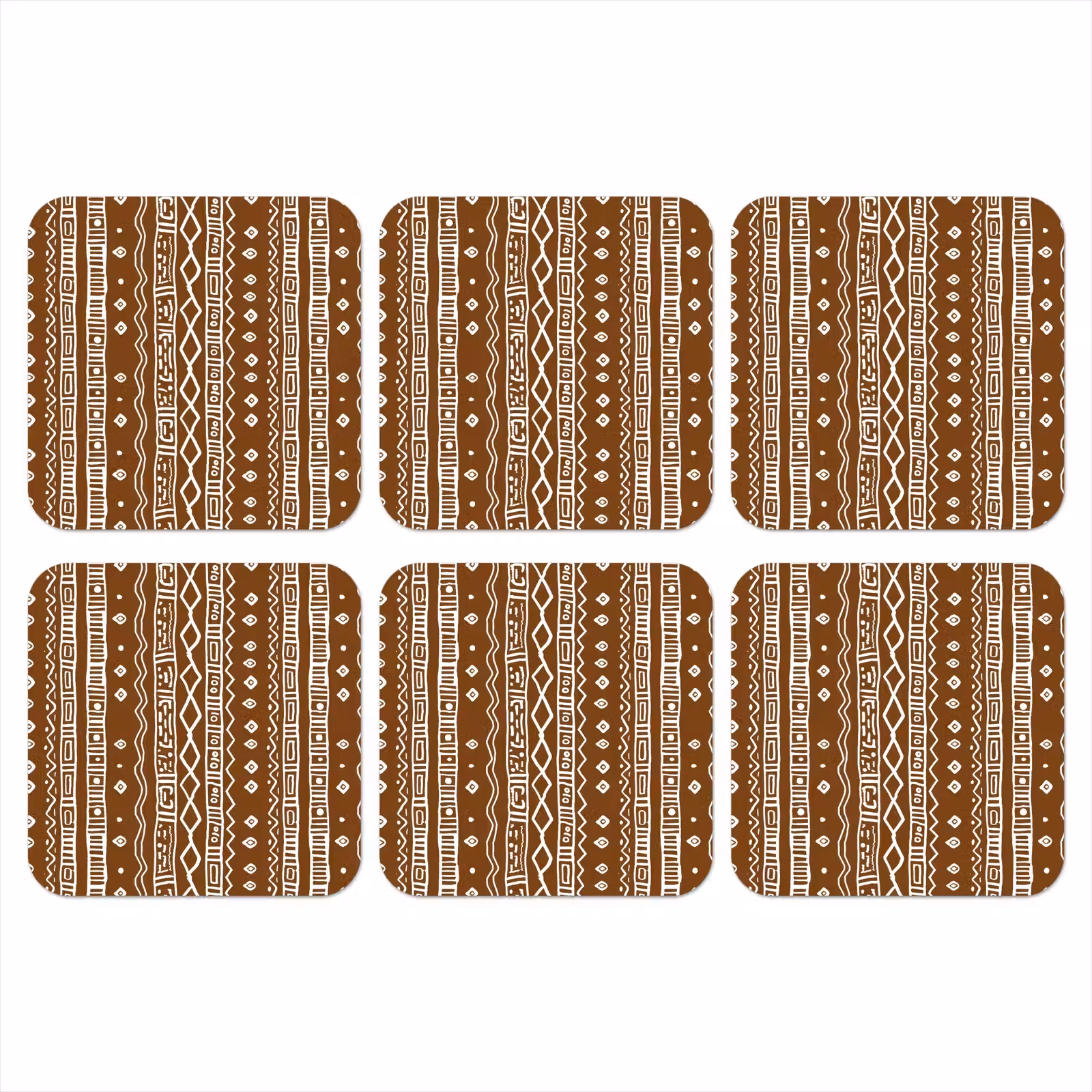 Onderzetter​ - Chocoladebruin - Etnisch - Tribaal - Patroon — 1