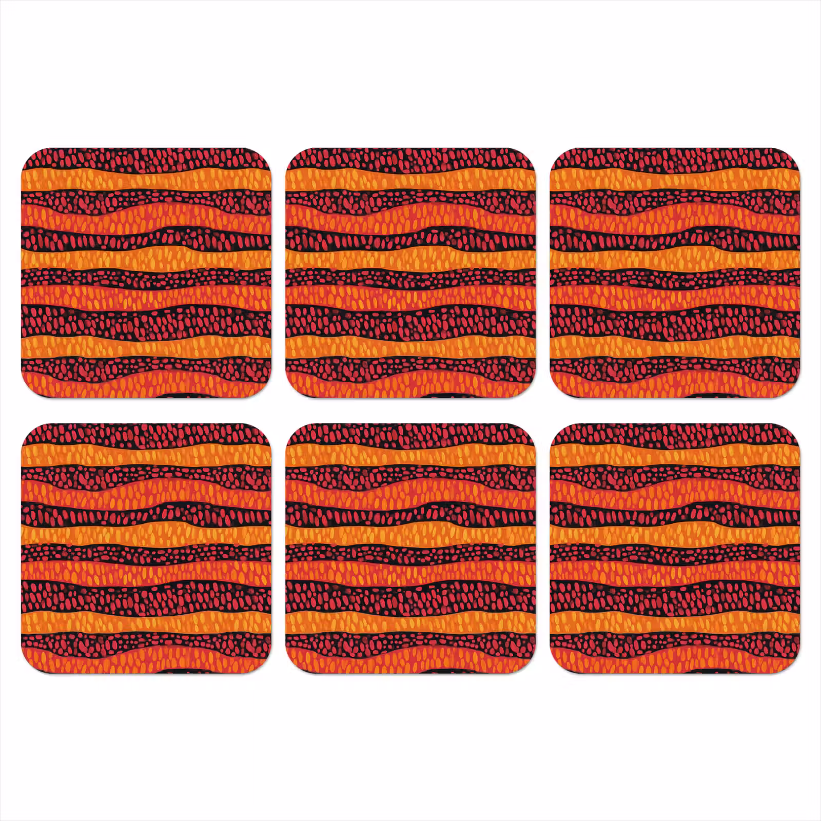 Onderzetter​ - Oranje - Roze - Expressief - Patroon — 1