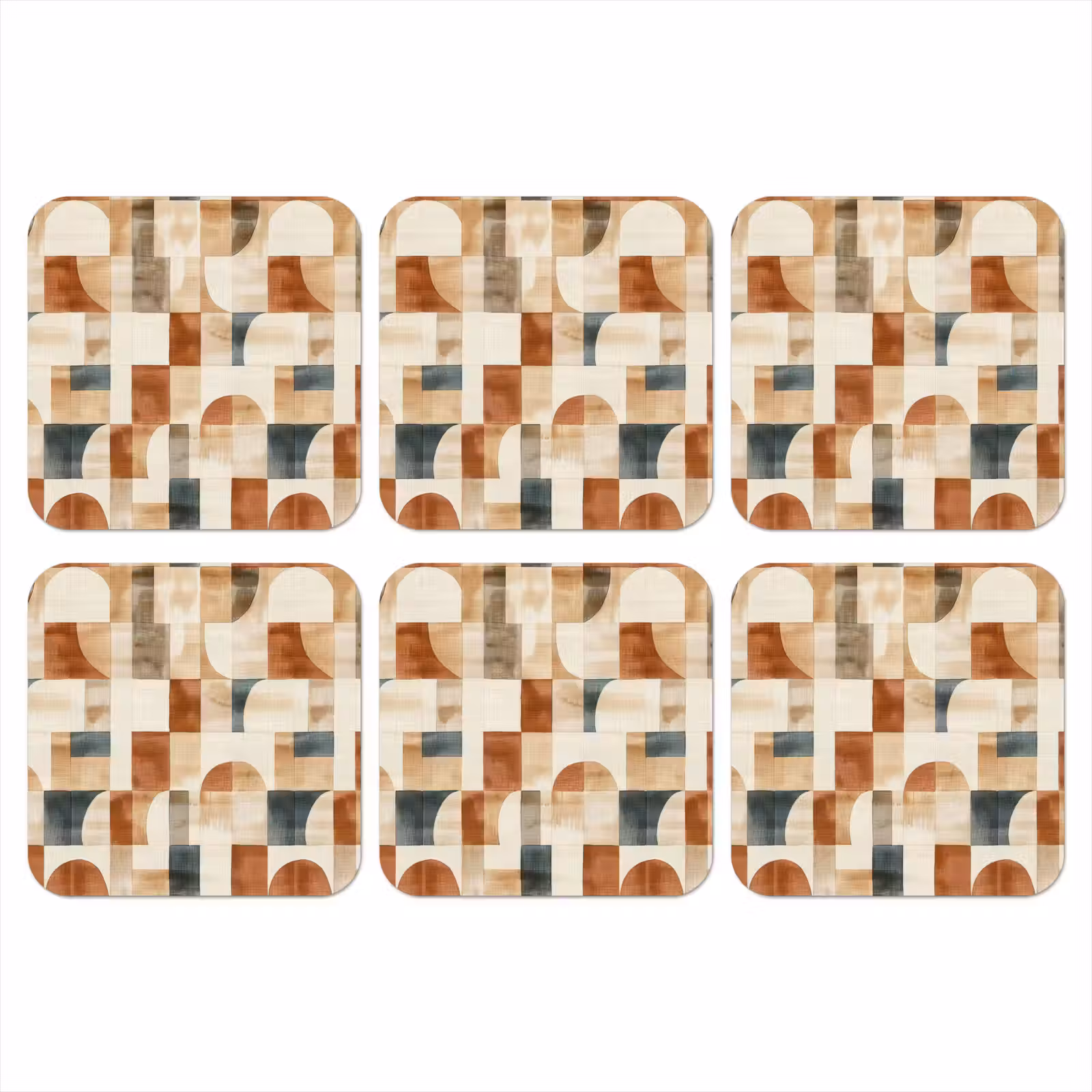 Onderzetter​ - Terracotta - Geometrisch - Aquarel - Textuur — 1