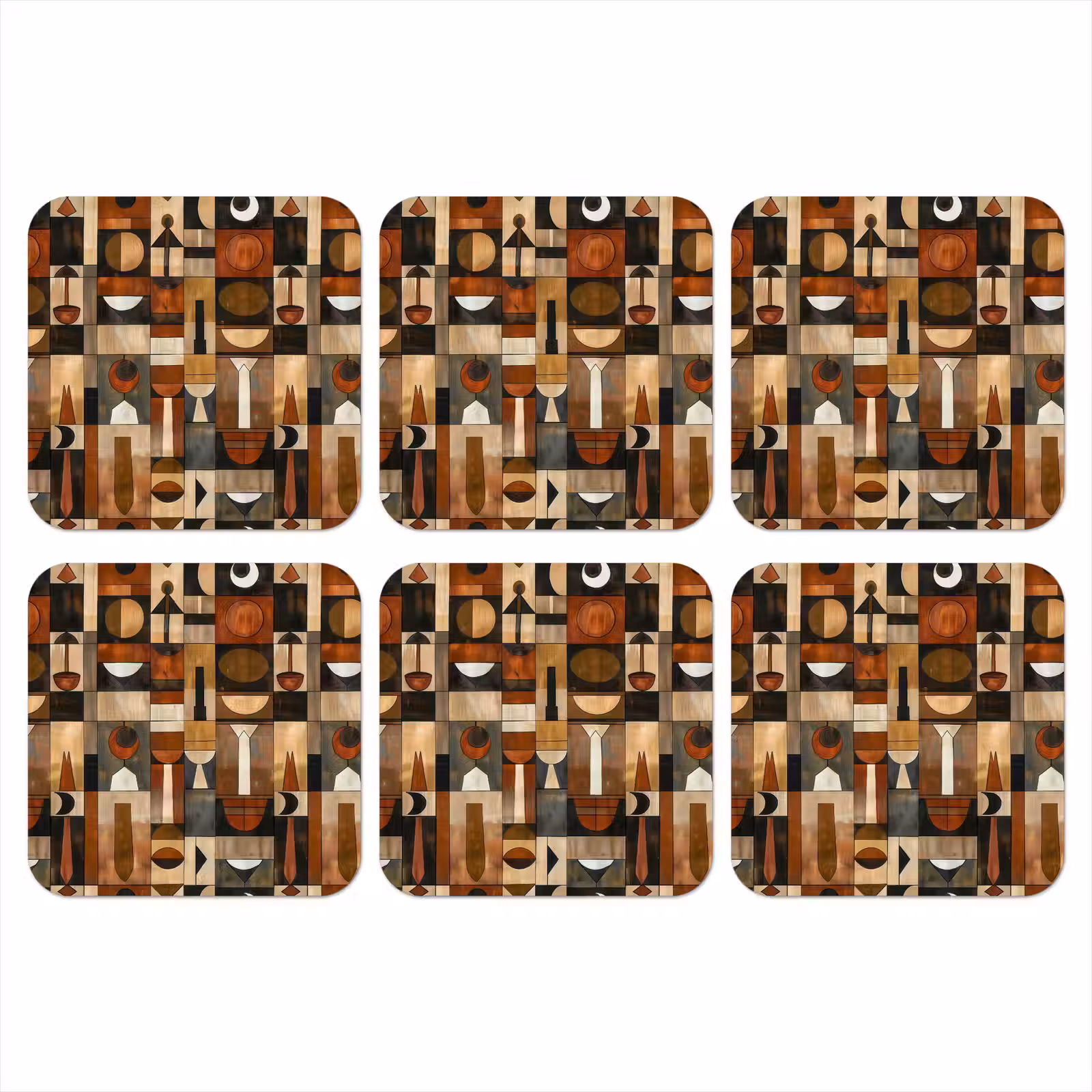 Onderzetter​ - Terracotta - Geometrisch - Mid-Century - Patroon — 1