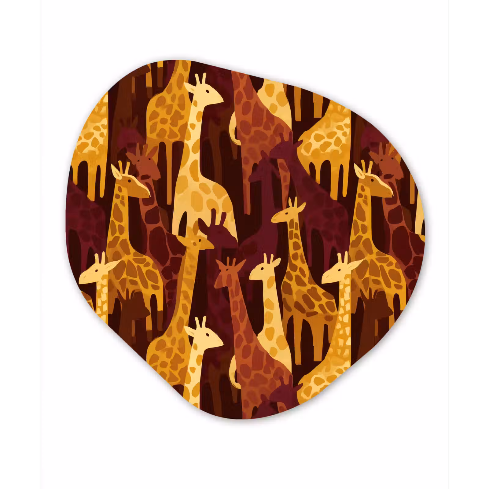 Organisch schilderij - Forex - Bruin - Giraffen - Safari - Patroon — 1