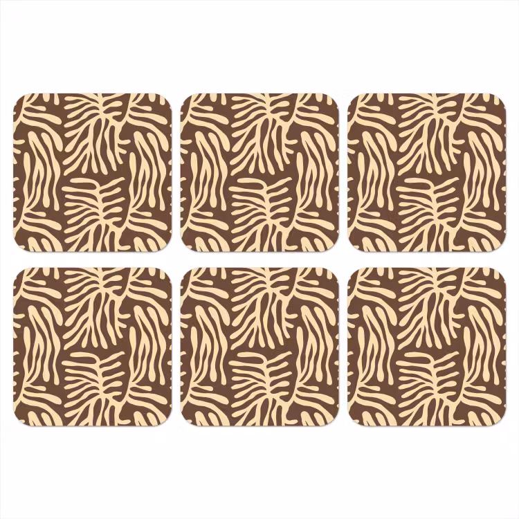 Onderzetter​ - Bruin - Koraal - Expressief - Patroon — 1
