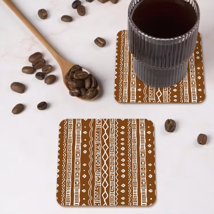 Onderzetter​ - Chocoladebruin - Etnisch - Tribaal - Patroon — 4