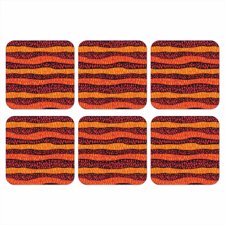 Onderzetter​ - Oranje - Roze - Expressief - Patroon — 1