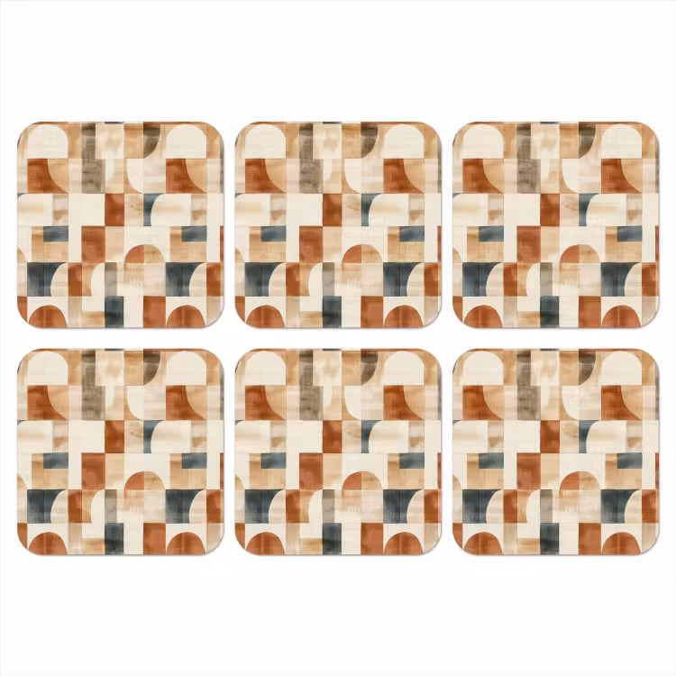 Onderzetter​ - Terracotta - Geometrisch - Aquarel - Textuur — 1
