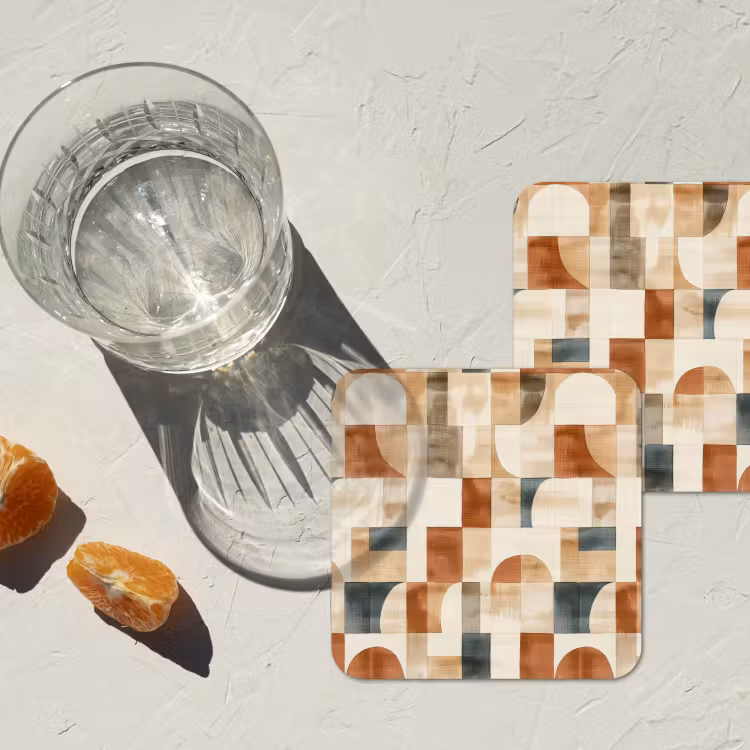 Onderzetter​ - Terracotta - Geometrisch - Aquarel - Textuur — 2