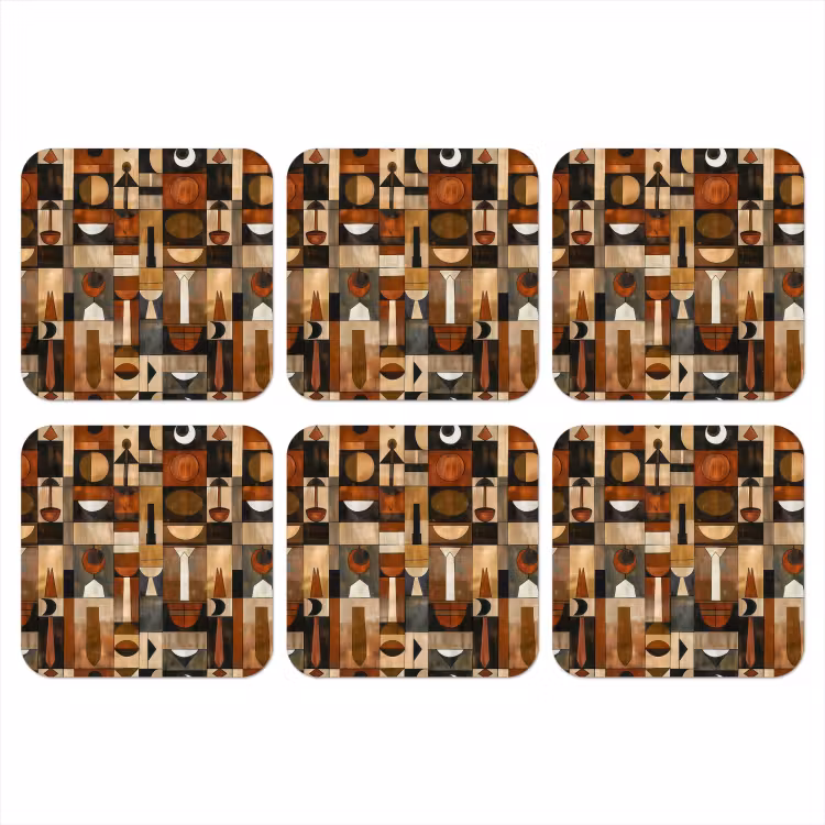 Onderzetter​ - Terracotta - Geometrisch - Mid-Century - Patroon — 1