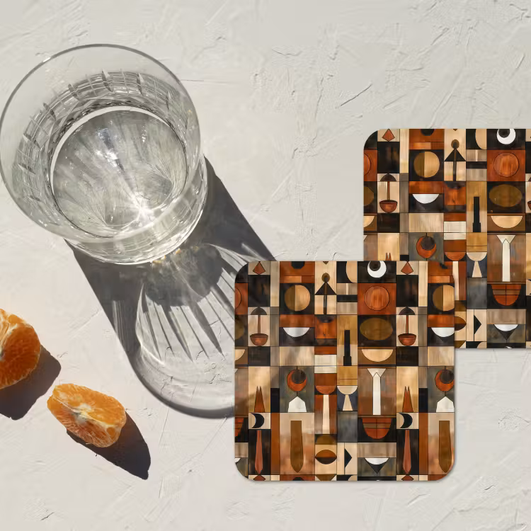 Onderzetter​ - Terracotta - Geometrisch - Mid-Century - Patroon — 2