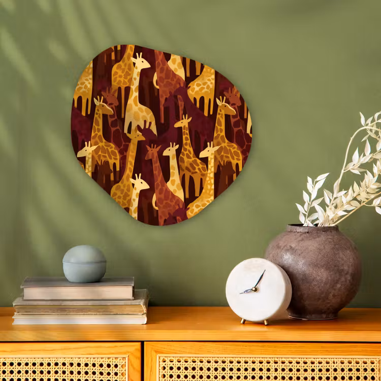 Organisch schilderij - Forex - Bruin - Giraffen - Safari - Patroon — 2