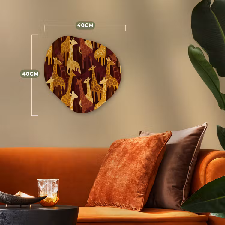 Organisch schilderij - Forex - Bruin - Giraffen - Safari - Patroon — 4