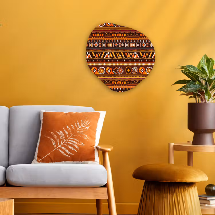 Organisch schilderij - Forex - Oranje - Etnisch - Tribaal - Geometrisch - Patroon — 3
