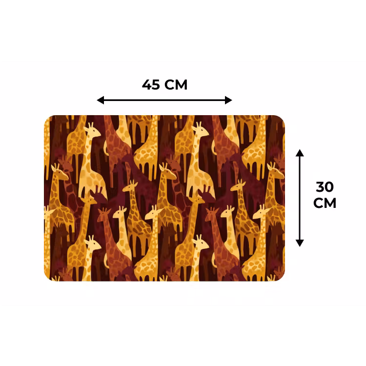 Placemat - 6 stuks - Bruin - Giraffen - Safari - Patroon — 3