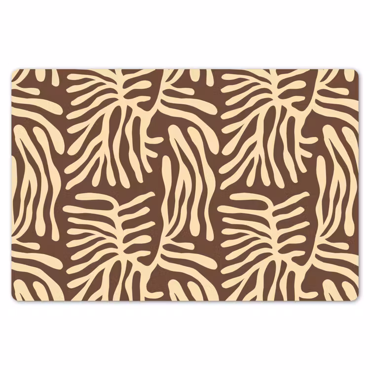 Placemat - 6 stuks - Bruin - Koraal - Expressief - Patroon — 7