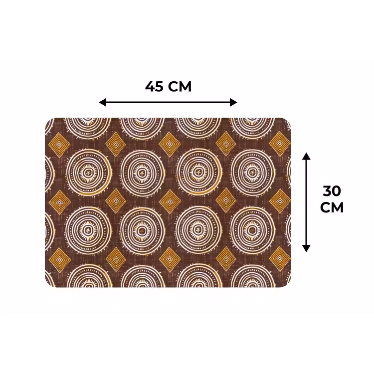 Placemat - 6 stuks - Chocoladebruin - Etnisch - Tribaal - Cirkels - Patroon — 3