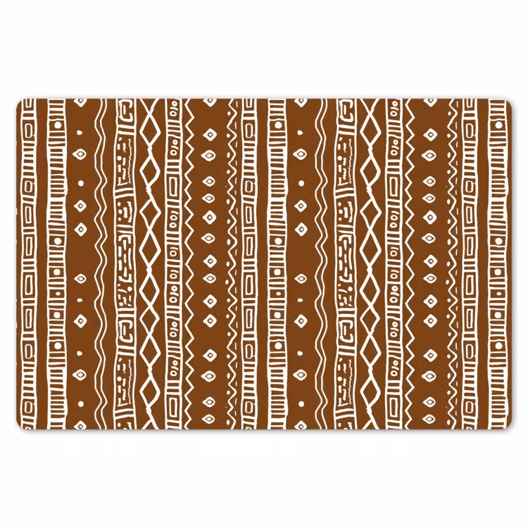 Placemat - 6 stuks - Chocoladebruin - Etnisch - Tribaal - Patroon — 7