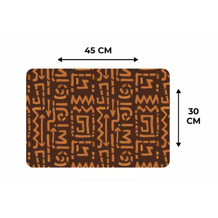 Placemat - 6 stuks - Chocoladebruin - Etnisch - Tribaal - Symbolen — 3